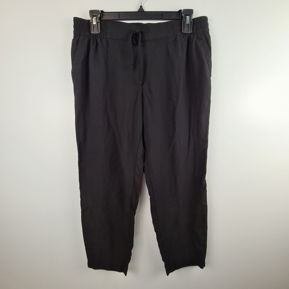Old Navy Womens Black Rayon Drawstring Elastic Waist Tapered Jogger Pants Size M